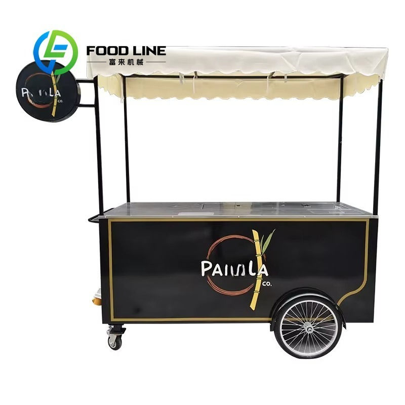 Soft Serve Ice Cream Machine - Customized Hand Push Mobile Vending Cart