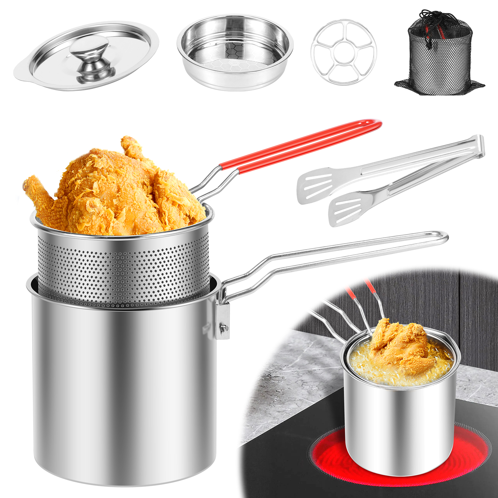 Commercial Kitchen Appliances - Deep Fryer Pots Stainless Steel Deep