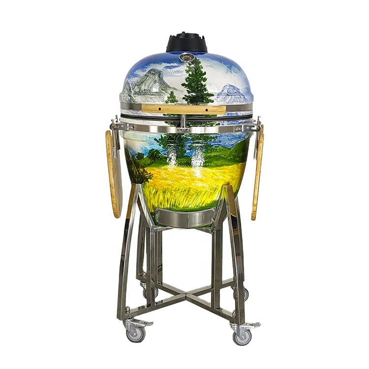 Teppanyaki Grill Table - KIMSTONE Kamado BQQ Smoker Hand-painted 21inch