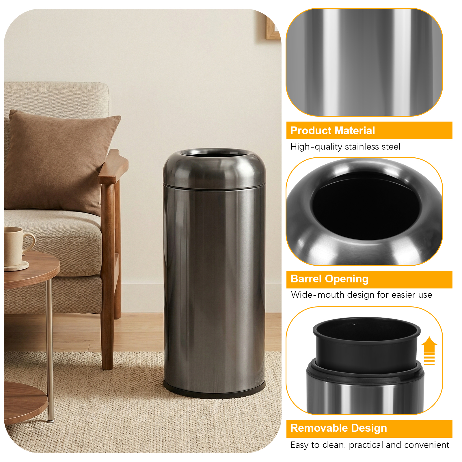 16 Gallon Commercial Big Garba - Commercial Kitchen Garbage Can のレビューと価格