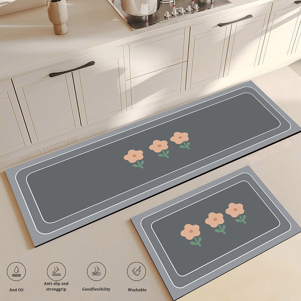 Flower Kitchen Mat Anti-Fatigu - Kitchen Flooring Commercial のレビューと価格
