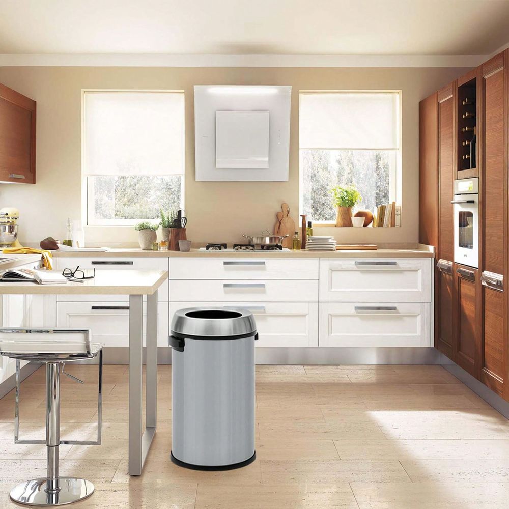 Round Kitchen Trash Can,Stainl - Commercial Kitchen Garbage Can のレビューと価格
