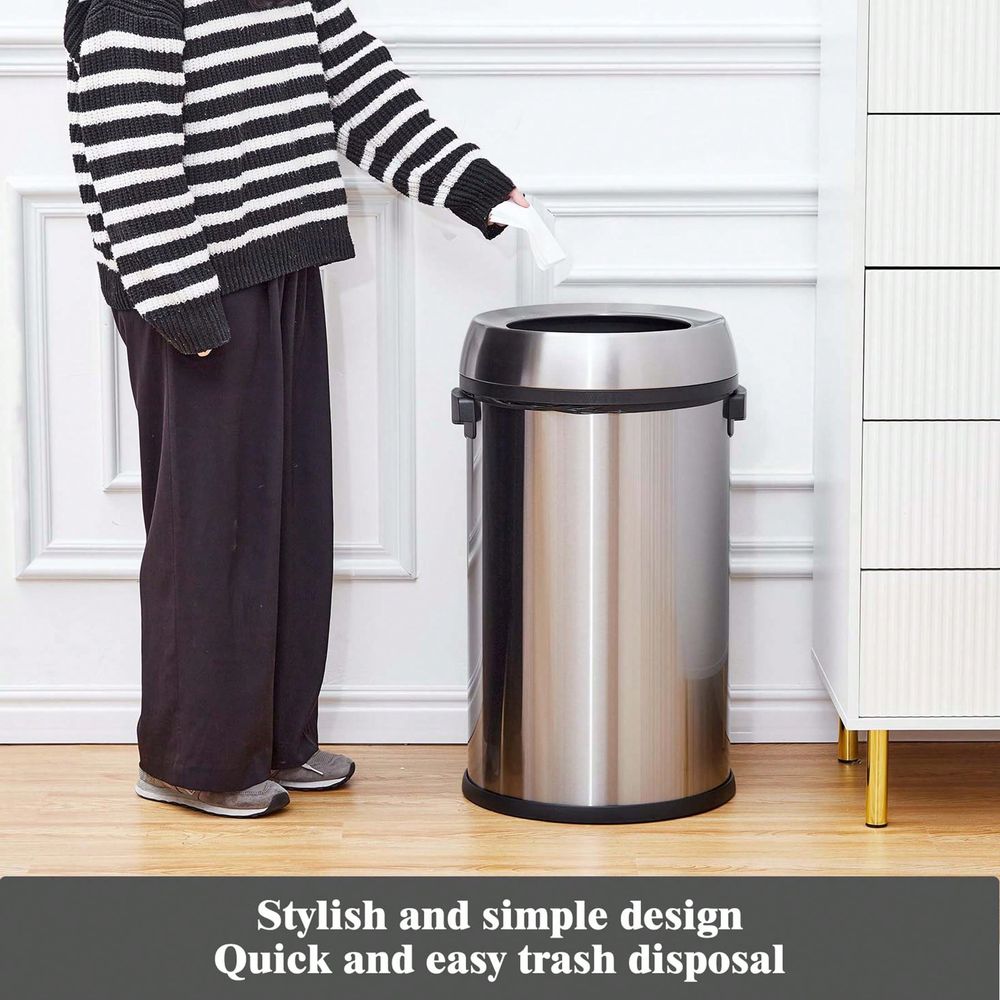 Round Kitchen Trash Can,Stainl - Commercial Kitchen Garbage Can のレビューと価格