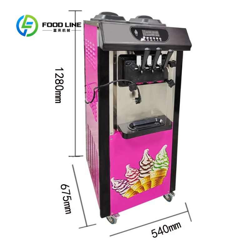 Customized 3 Flavors 20-28 L/H - Soft Serve Ice Cream Machine のレビューと価格