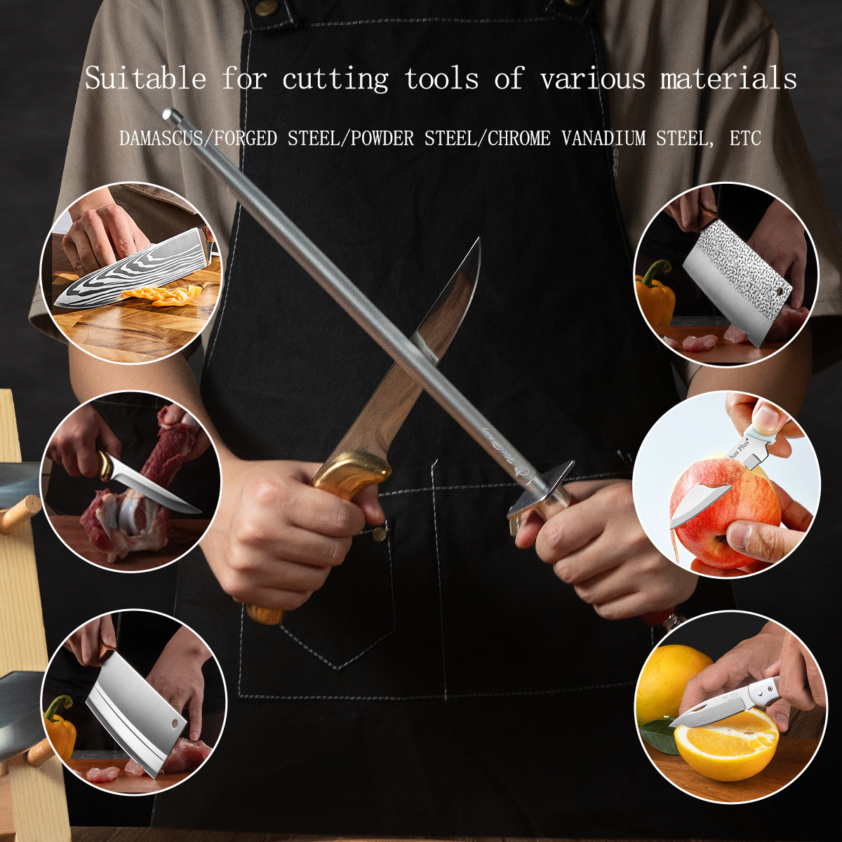 Butcher Sharpening Steel, Prof - Commercial Kitchen Knife Sharpener のレビューと価格