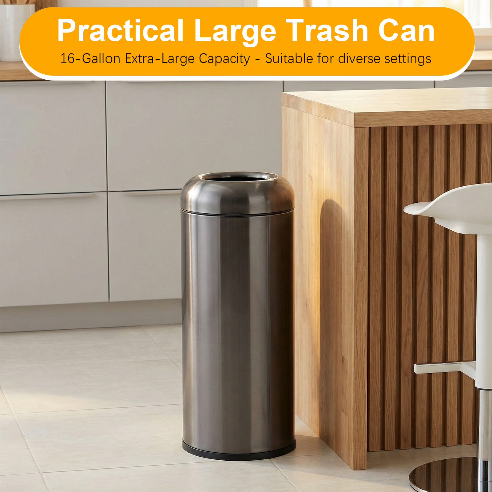16 Gallon Open Top Tall Trash  - Commercial Kitchen Garbage Can のレビューと価格