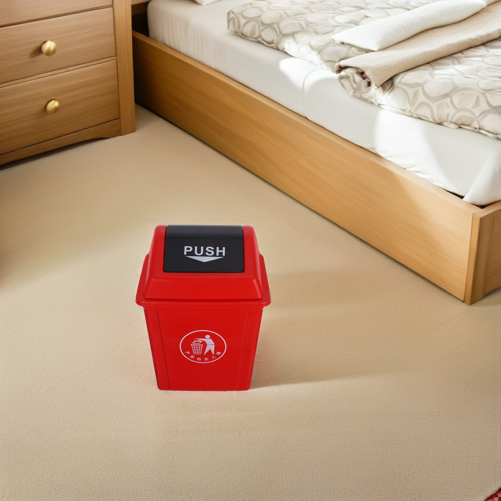 Swing Top Trash Can Red Plasti - Commercial Kitchen Garbage Can のレビューと価格