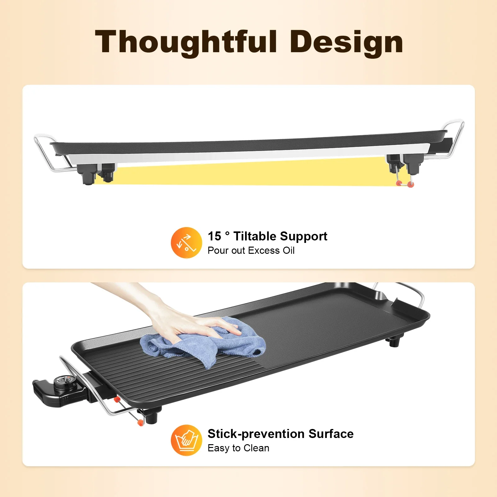 27'' 1500W Electric Griddle Te - Teppanyaki Grill Table のレビューと価格